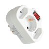 3cestný adaptér s vypínačem - 2x Euro 2,5 A 250 V ~ + 1x "schuko" 16 A 250 V ~, bílý [240-303]
