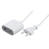 Nabíječka USB A+C s kabelem, 3,5 A 17,5 W, 1,5 m, bílá