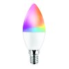 Wifi LED žárovka C37 - 5 W, 400 lm, 3000-6500 K, 220-240 V~, 2,4 GHz, 802.11b/g/n; + 16dBm, E14, IP20
