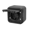 Bura - Povrchová zásuvka Schuko 16A 250V IP55, antracitová [043-111]