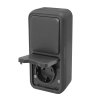Bura - Povrchová zásuvka Schuko 16A + spínač 10A 250V IP55, antracitová barva