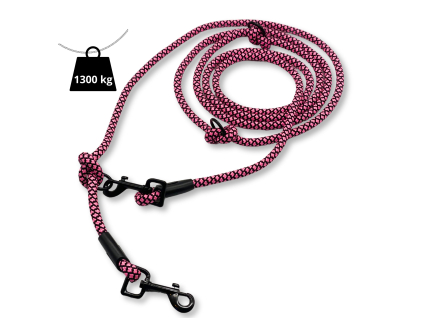 Prepínacie nastaviteľné vodítko 10mm, 11 dĺžok, ružovo-čierne extra pevné