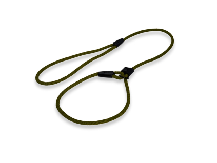 výcvikové stahovací vodítko khaki zelené 6 mm