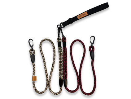 nezamotávací vodítko pro 2 psy 12 mm