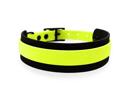 široký obojek žlutozelený černý