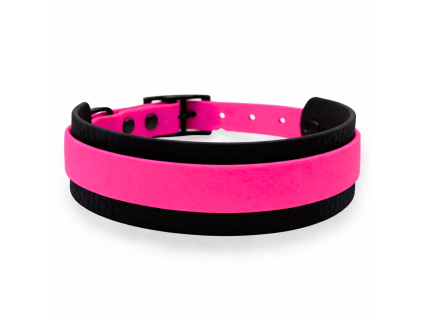 široký obojek růžovo černý 1