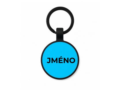 známka kruh světle modrá