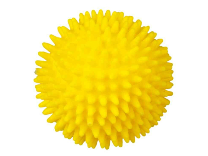 Pískacia gumová loptička s bodlinkami - 7 cm, rôzne farby