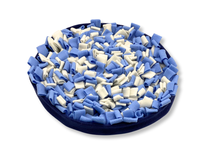 čmuchací kobereček sv. modrý, bílý s protiskluzem 40cm 2