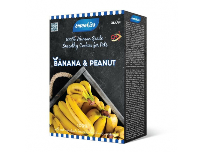 Smookies prémiové sušenky pro psy s banánem a arašídy - 200g