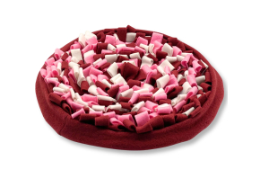 čmuchací kobereček vínovo, růžovo, bílý 40cm 1
