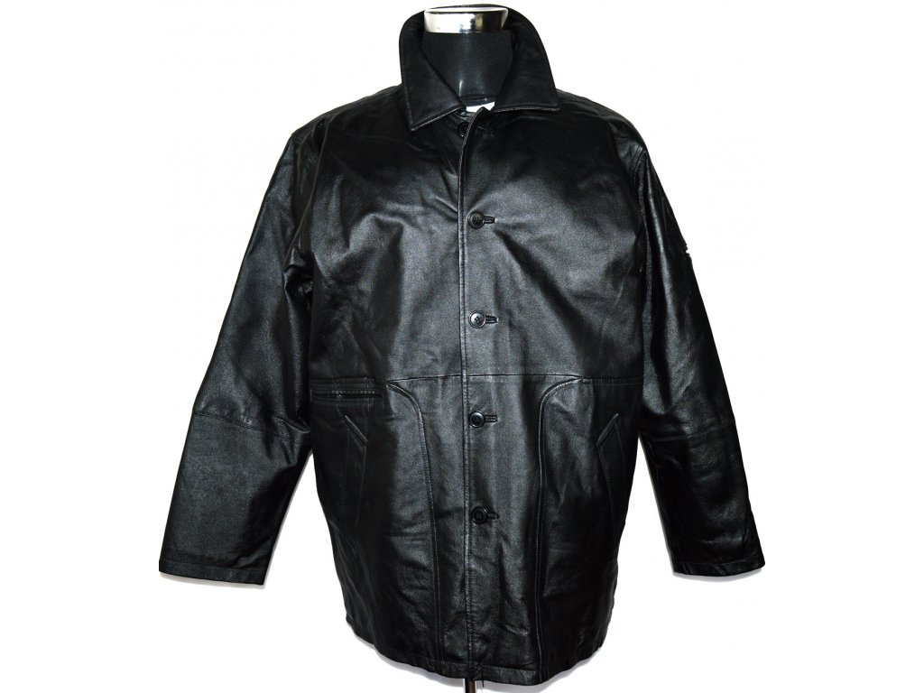 KOŽENÁ pánská černá měkká zateplená bunda UNION RIVER