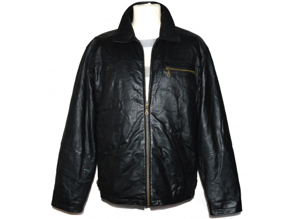 KOŽENÁ pánská černá měkká zateplená bunda Lakeland L