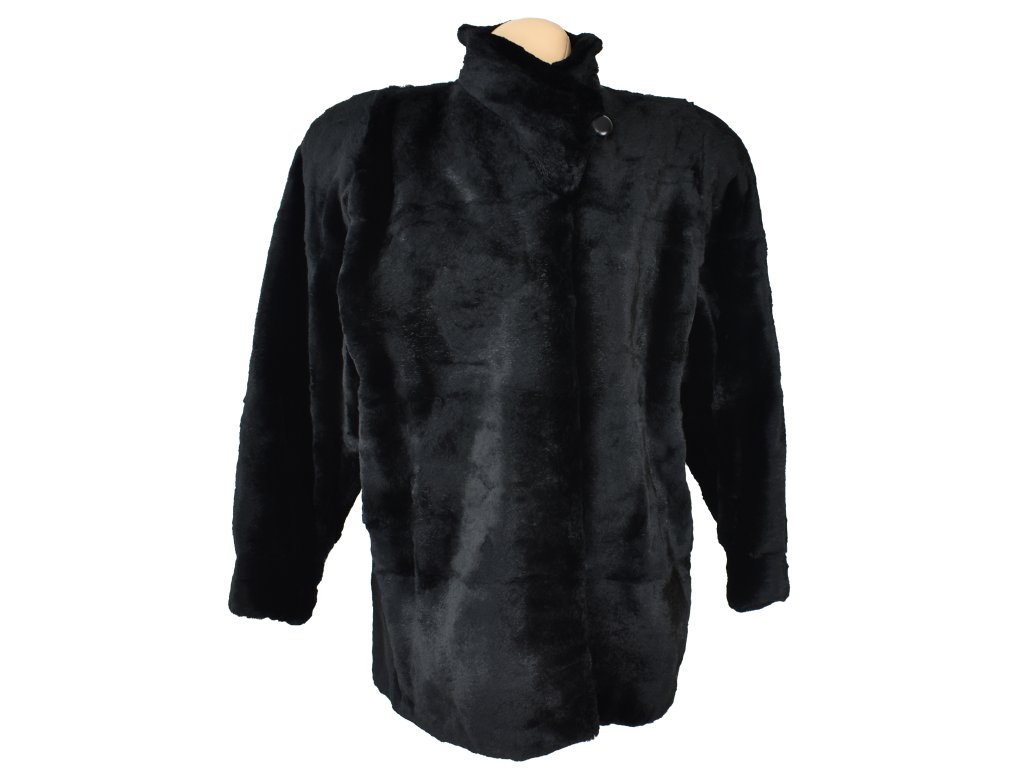 Pravý dámský černý kožich KARA M