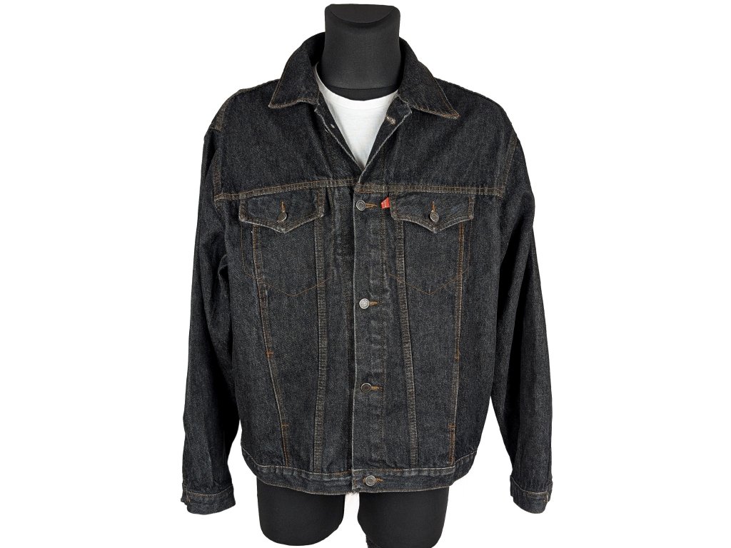 Pánská černá džínová bunda LEVIS 501, W36,L36