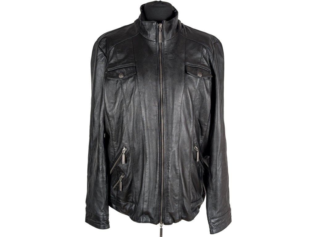 KOŽENÁ dámská černá bunda na zip TCM XL