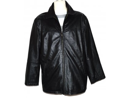 KOŽENÁ pánská černá měkká bunda na zip XL