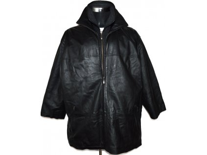 KOŽENÁ pánská černá měkká bunda na zip XXL
