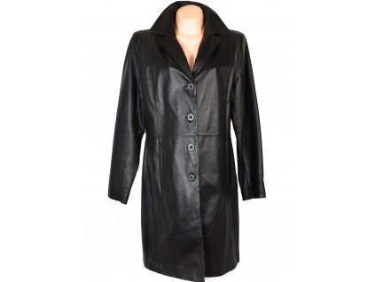 KOŽENÝ dámský černý měkký kabát Different