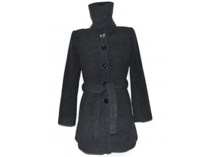 Vlněný dámský šedý kabát s páskem F&F L