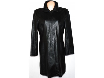 KOŽENÝ dámský měkký černý kabát Marks&Spencer 