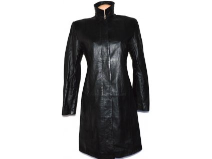 KOŽENÝ dámský černý měkký kabát Marks&Spencer