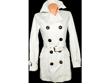 Bavlněný dámský bílý kabát s páskem QUIZ 