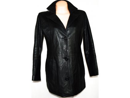 iKOŽENÝ dámský černý měkký kabát L