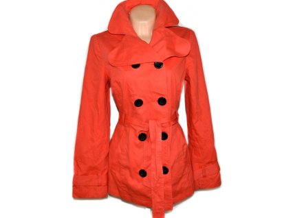 Bavlněný dámský oranžový kabát s páskem BLEND L