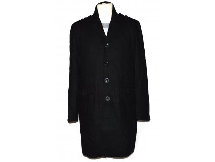 Vlněný pánský černý kabát NEW LOOK L