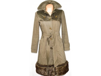 Bavlněný dámský zelený kabát Helene Berman London S