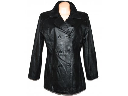KOŽENÝ dámský černý měkký kabát C&A L