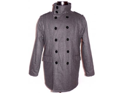 Vlněný pánský šedý zateplený kabát URBAN M