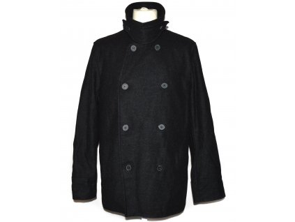 Vlněný pánský šedočerný kabát Fullcircle M