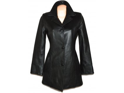 KOŽENÝ dámský černý měkký kabát M