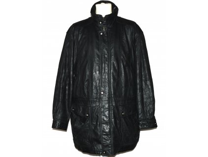 KOŽENÁ pánská černá zateplená měkká bunda na zip C&A XXL