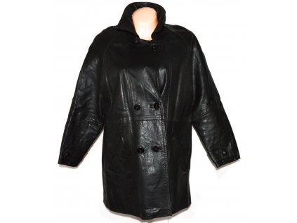 KOŽENÝ dámský černý kabát XL