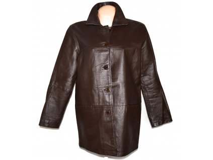 KOŽENÝ dámský hnědý kabát Milan Leather XL