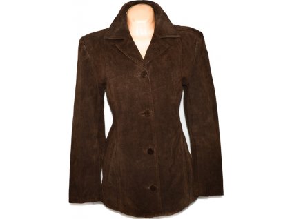 KOŽENÝ dámský broušený hnědý kabát JOIE DE VIVRE