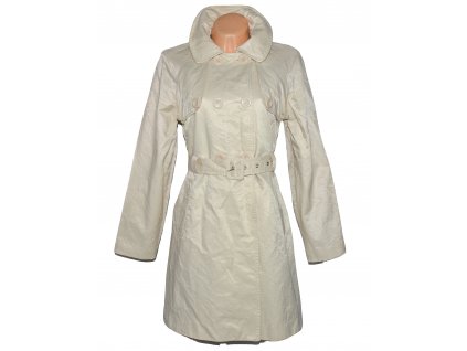 Bavlněný dámský krémový kabát s páskem MK L