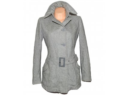 Vlněný dámský šedý kabát s páskem Kookai M