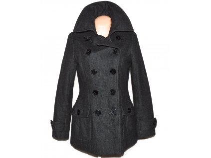Vlněný (60%) dámský šedý zateplený kabát H&M 40