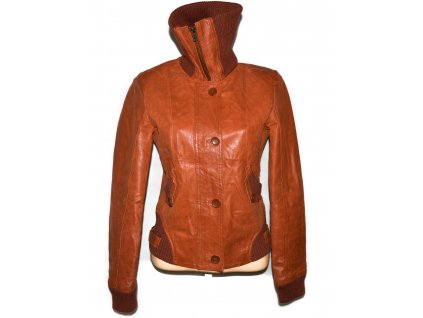 KOŽENÁ dámská cihlová bunda na zip VERO MODA M