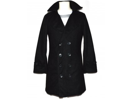 Pánský černý dvouřadý kabát Owind S - s cedulkou