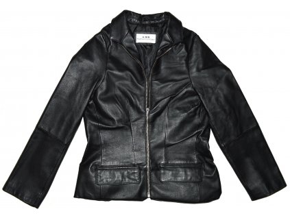 KOŽENÁ dámská černá měkká bunda na zip Fashion Concept S