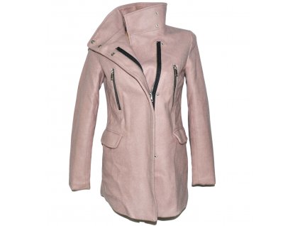 Dámský starorůžový kabát - křivák BERSHKA S