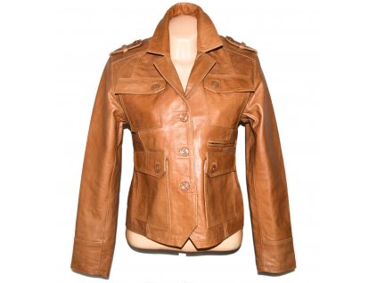 KOŽENÉ dámské hnědé měkké sako Afghan Leather M