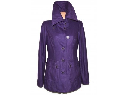 Vlněný (60%) dámský fialový kabát ONLY M