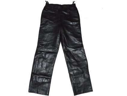 KOŽENÉ dámské černé měkké kalhoty Alba Moda UK 10