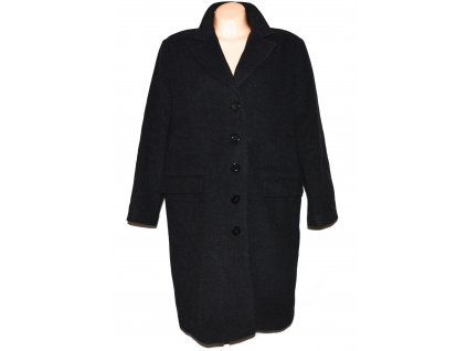 Vlněný (80%) dámský šedočerný kabát Marco Pecci XXXL+